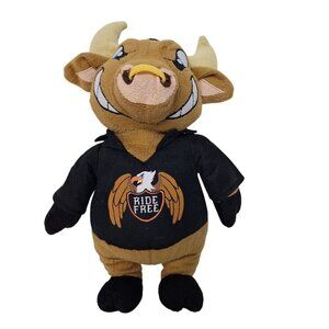 Kellytoy Ride Free Biker Bull Plush Brown 13 Inch